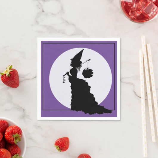 Elegante  heks Silhouette Halloween Servet (Insitu)