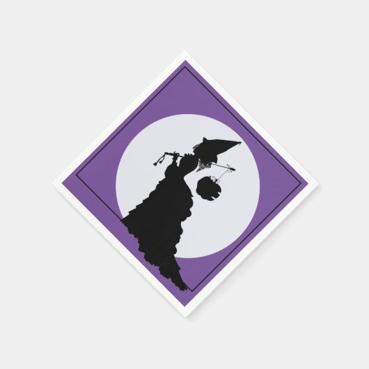Elegante heks Silhouette Halloween Servet (Hoek)