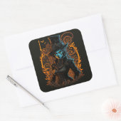 Elegante Heksenportret Sticker | Gotische Hallowee (Envelop)