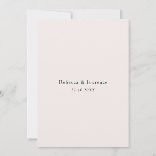 Elegante helder roze botanische huwelijksuitnodigi kaart (Achterkant)