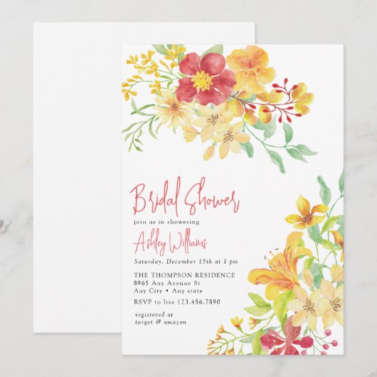 Elegante heldere bloem | chique Vrijgezellenfeest Kaart (Voorkant / Achterkant)