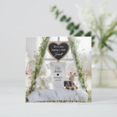 Elegante heldere bloemen zwangerschap aankondiging (Staand voorkant)