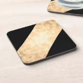 Elegante heldere faux goud en zwarte strepen drankjes onderzetter (Linkerzijde)