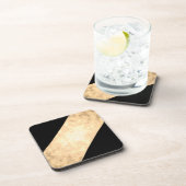 Elegante heldere faux goud en zwarte strepen drankjes onderzetter (Rechterzijde)