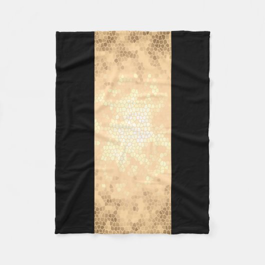 Elegante heldere faux goud en zwarte strepen fleece deken (Voorkant)