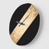 Elegante heldere faux goud en zwarte strepen grote klok (Hoek)