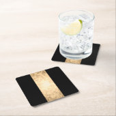 Elegante heldere faux goud en zwarte strepen kartonnen onderzetters (Insitu)