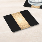 Elegante heldere faux goud en zwarte strepen kartonnen onderzetters (Schuin)