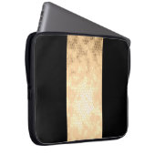 Elegante heldere faux goud en zwarte strepen laptop sleeve (Voorkant Rechts)