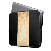 Elegante heldere faux goud en zwarte strepen laptop sleeve (Voorkant Links)