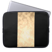 Elegante heldere faux goud en zwarte strepen laptop sleeve (Voorkant)