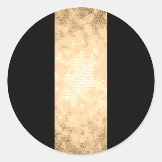 Elegante heldere faux goud en zwarte strepen ronde sticker (Voorkant)