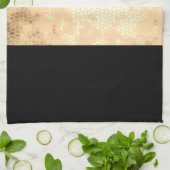 Elegante heldere faux goud en zwarte strepen theedoek (Gevouwen)