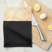 Elegante heldere faux goud en zwarte strepen theedoek (Quarter Fold)