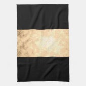 Elegante heldere faux goud en zwarte strepen theedoek (Verticaal)