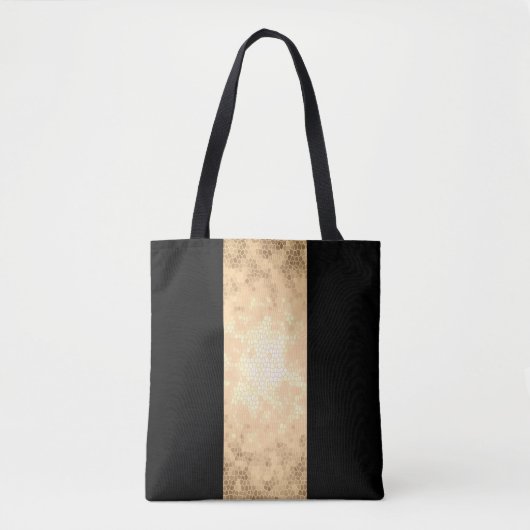 Elegante heldere faux goud en zwarte strepen tote bag (Voorkant)