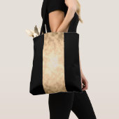 Elegante heldere faux goud en zwarte strepen tote bag (Dichtbij)