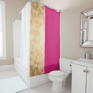 Elegante heldere faux goud roze witte strepen douchegordijn
