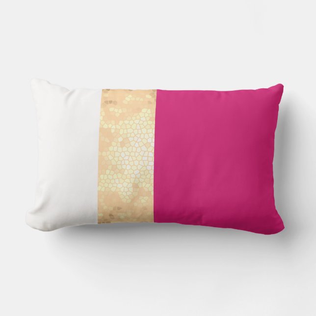 Elegante heldere faux goud roze witte strepen kussen (Voorkant)
