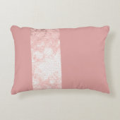 Elegante heldere faux roos gouden roze strepen decoratief kussen (Voorkant)