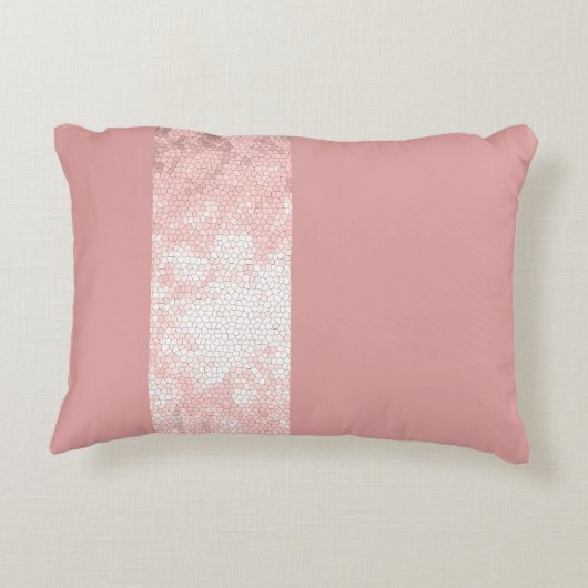 Elegante heldere faux roos gouden roze strepen decoratief kussen (Achterkant)