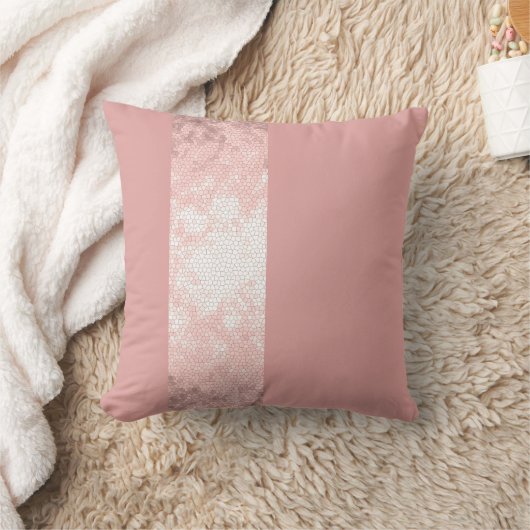 Elegante heldere faux roos gouden roze strepen kussen (Deken)