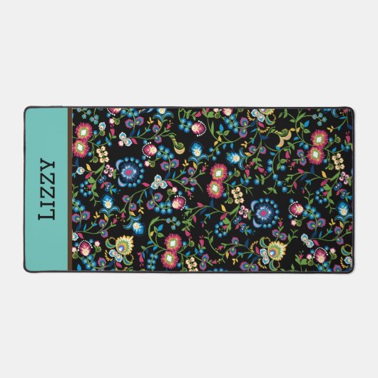 Elegante heldere kleurrijke bloemen bureau mat (Voorkant)