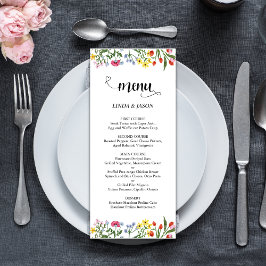 Elegante heldere kleurrijke wilde bloemen bloem br menu