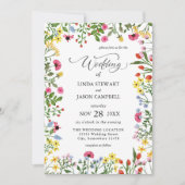 Elegante Heldere Kleurrijke Wildflower Bloemen Huw Kaart (Voorkant)