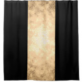 elegante heldere namaakgoud- en zwarte strepen douchegordijn (Voorkant)