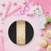 elegante heldere namaakgoud- en zwarte strepen papieren bordje (Feest)