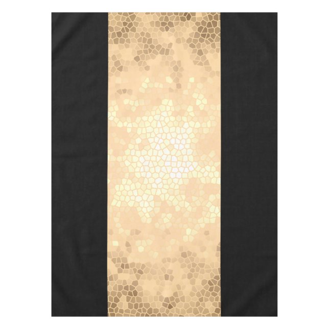 elegante heldere namaakgoud- en zwarte strepen tafelkleed (Voorkant)