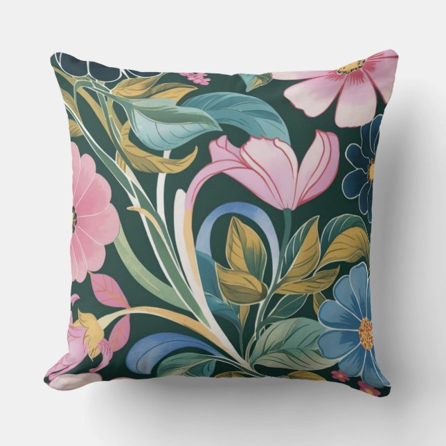 Elegante heldere pastelkleur lente bloemen #4 kussen (Voorkant)