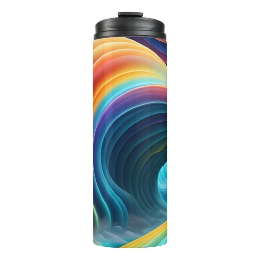Elegante Heldere Regenboog Waterval Thermosbeker (Voorkant)