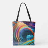 Elegante Heldere Regenboog Waterval Tote Bag (Achterkant)