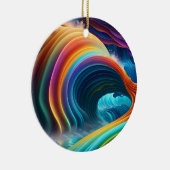 Elegante heldere regenboogwaterval keramisch ornament (Rechts)
