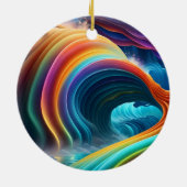 Elegante heldere regenboogwaterval keramisch ornament (Achterkant)