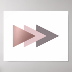 elegante heldere roos gouden folie geometrische dr poster