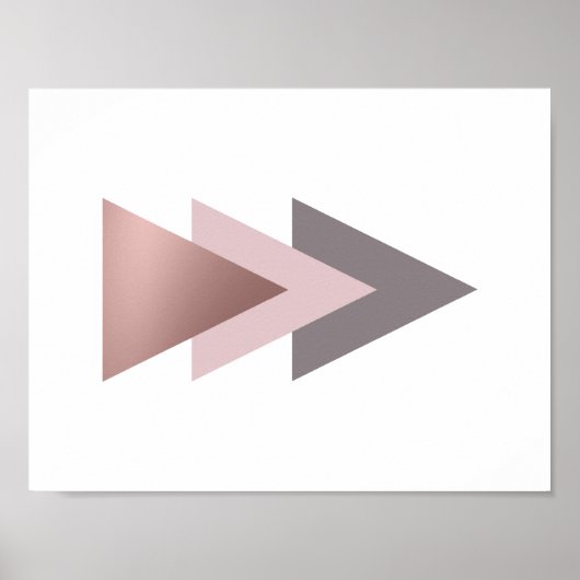 elegante heldere roos gouden folie geometrische dr poster (Voorkant)