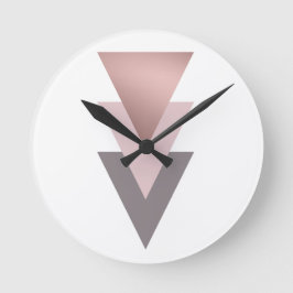elegante heldere roos gouden geometrische driehoek ronde klok