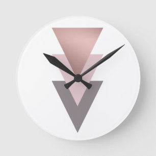 elegante heldere roos gouden geometrische driehoek ronde klok