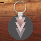 elegante heldere roos gouden geometrische driehoek sleutelhanger (Voorkant)