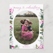 Elegante & Heldere Vrolijke Kerstfoto Feestdagenkaart (Voorkant)