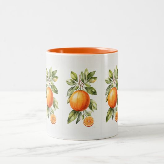 Elegante heldere Waterverf Oranje Mok (Center)