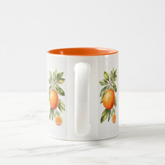 Elegante heldere Waterverf Oranje Mok (Handvat)