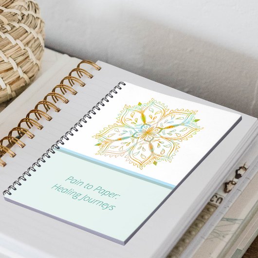 Elegante helende reizen gouden mandala bloem notitieboek