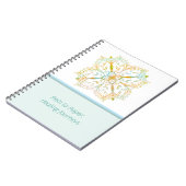 Elegante helende reizen gouden mandala bloem notitieboek (Linkerzijde)