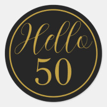 Elegante Hello 50 Verjaardag Ontwerp
