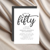 Elegante Hello Fifty 50ste verjaardag Kaart