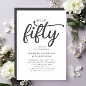 Elegante Hello Fifty 50ste verjaardag Kaart